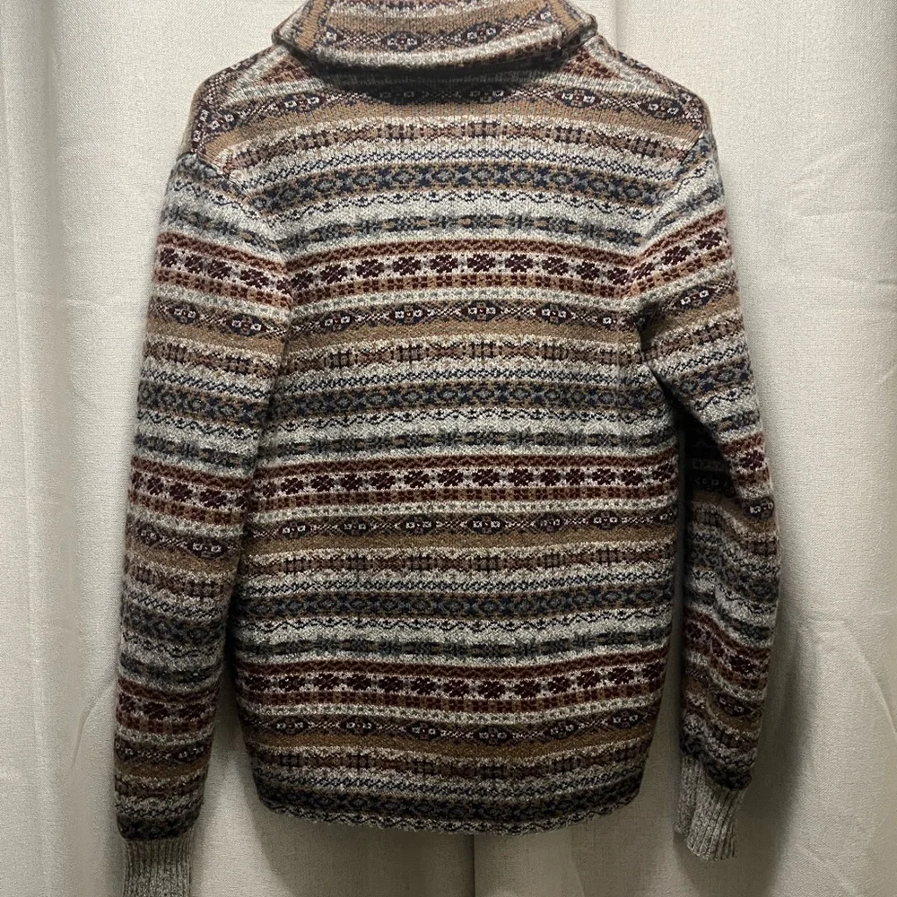 Wool Blend Fair Isle Cardigan Sweater - Picture 3 of 8
